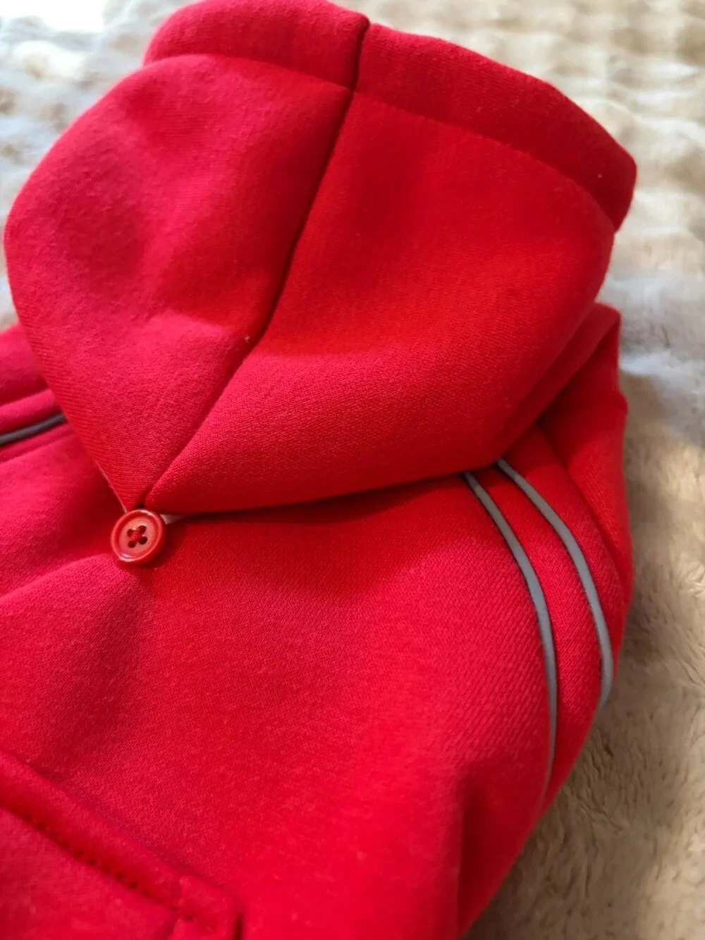 Red Dog Hoodie Fleece Lined Winter Coat Waterproof Reflective Pet Jacket Warmth